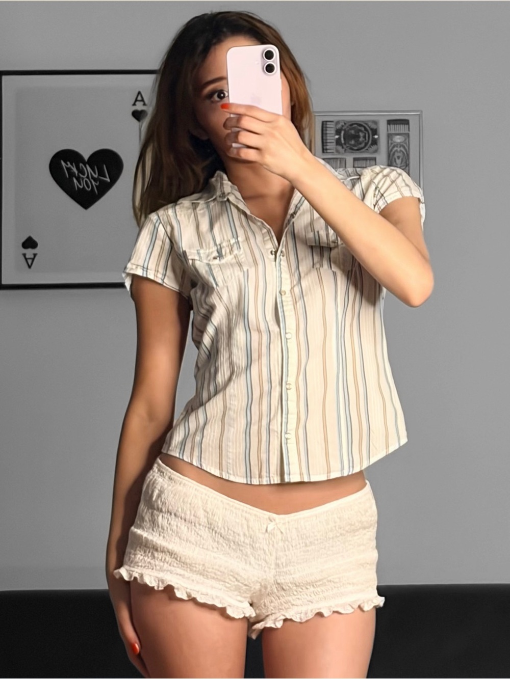 🌺 y2k charlotte riser striped button up